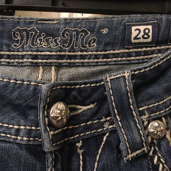 Miss Me Distressed Embellished Flap Back Pockets Cropped Ankle Jeans - Picture 6 of 12